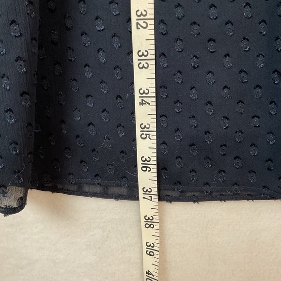 Banana Republic Dress Womens 2 Navy Blue 3/4 Sleeve Tucks Ruffles Sheer Lined - Picture 6 of 12